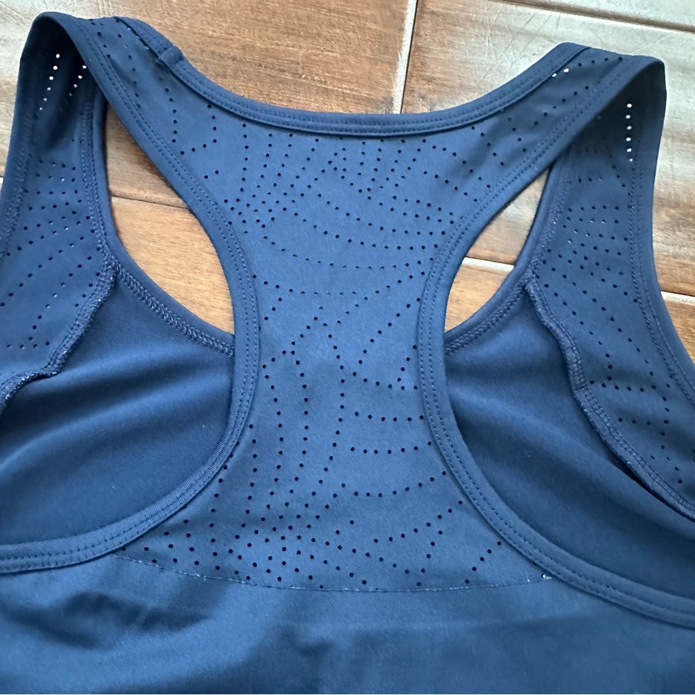 FILA SPORT Navy Blue Laser Cut Racerback Active Tank Top - XS - Picture 5 of 8
